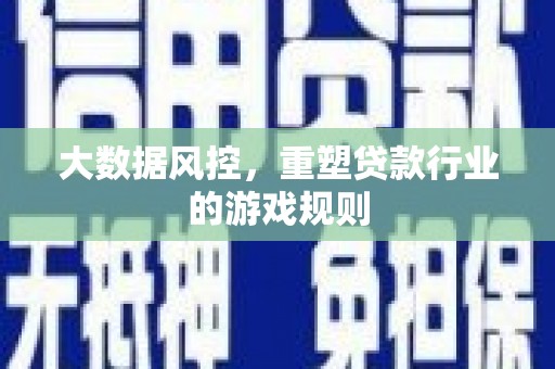 德兴大数据风控，重塑贷款行业的游戏规则