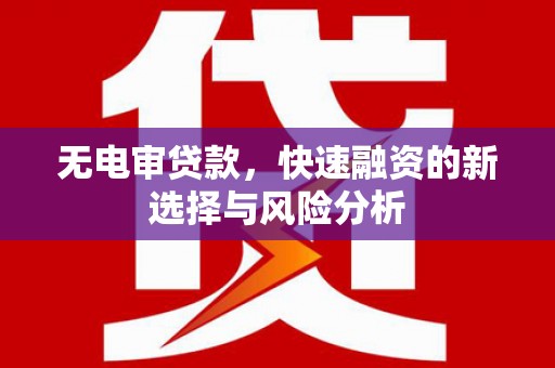 德兴无电审贷款，快速融资的新选择与风险分析