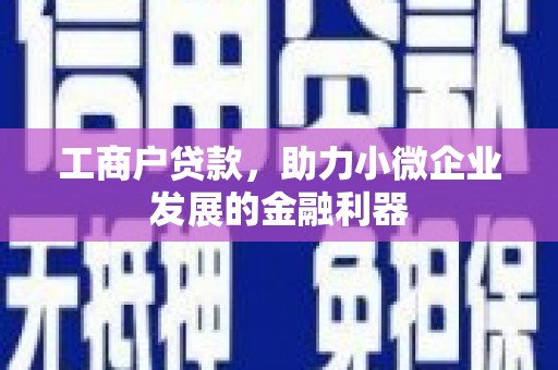德兴工商户贷款，助力小微企业发展的金融利器